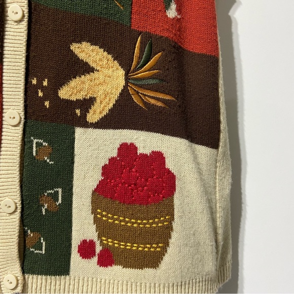 Vintage Fall Harvest Halloween Patchwork Vest Southern Lady Size Medium Novelty - Picture 6 of 10